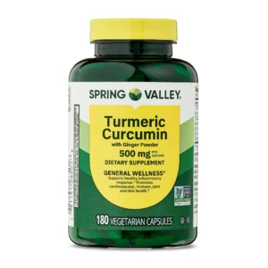 Spring Valley Turmeric Curcumin with Ginger – 500 mg Wellness Capsules