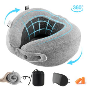 MOONORAH Memory Foam Travel Neck Pillow with Accessories